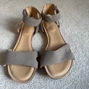 Adam Tucker Taupe Leather Sandals